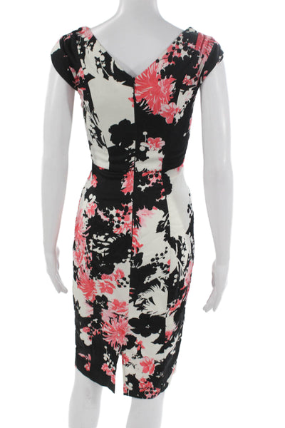 French Connection Womens Pencil Dress Multicolor Boat Neck Short Sleeve Size 0