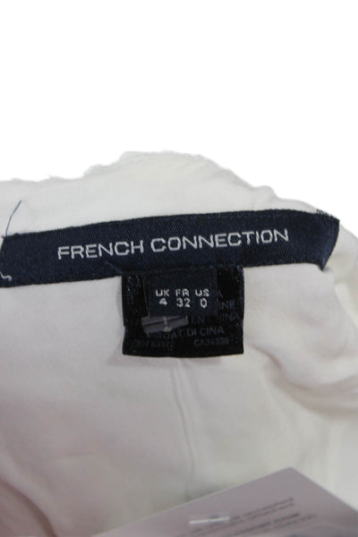 French Connection Womens Bodycon Dress White V Neck Sleeveless Geometric Size 0