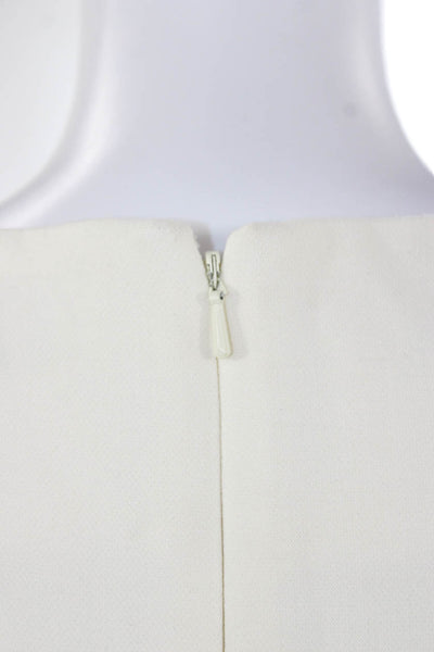 French Connection Women Fit and Flare Dress Ivory Boatneck Size 4