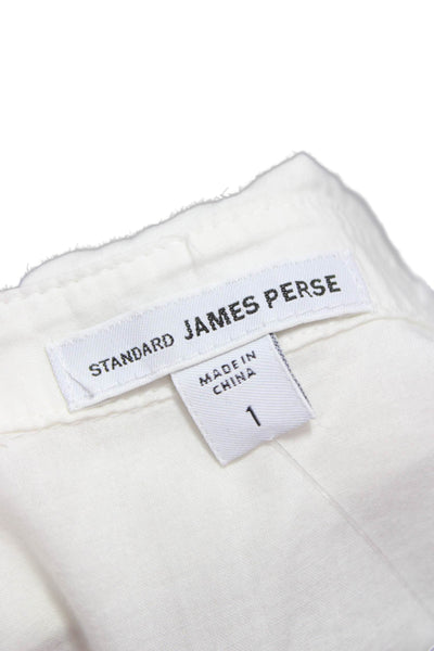 Standard James Perse Womens White Collared Cotton Button-Up 3/4 Sleeve Size 1