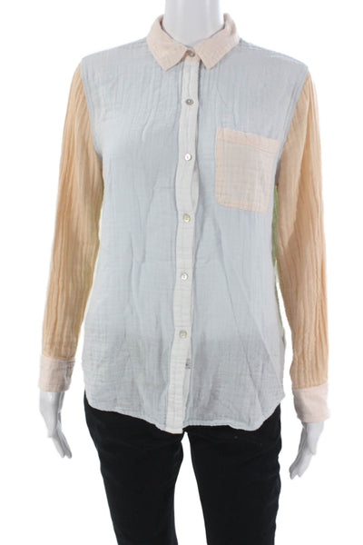 Rails Womens Colorblock Collared Button-Up Long Sleeve Multicolor Size S Petite
