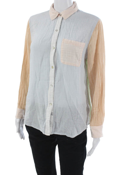 Rails Womens Colorblock Collared Button-Up Long Sleeve Multicolor Size S Petite