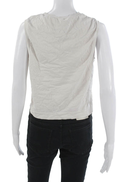 Varley Womens Cropped Tank White Polyester Round Neck Sleeveless Size S