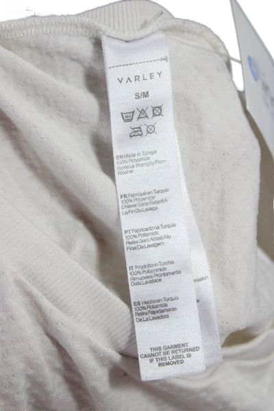 Varley Womens Cropped Tank White Polyester Round Neck Sleeveless Size S
