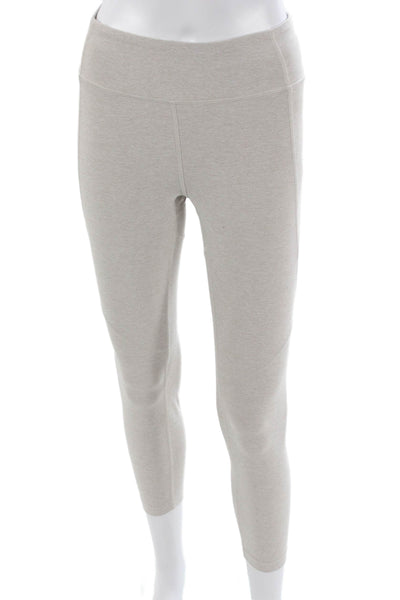 Outdoor Voices Womens Beige Flecked Capri Leggings Polyester Pull On Size S