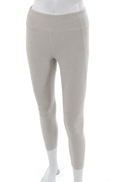 Outdoor Voices Womens Beige Flecked Capri Leggings Polyester Pull On Size S