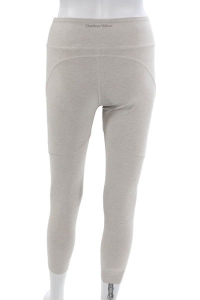 Outdoor Voices Womens Beige Flecked Capri Leggings Polyester Pull On Size S