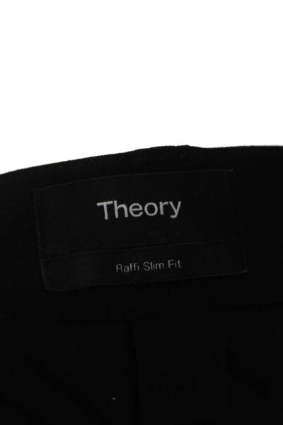 Theory Mens Dress Pants Black Nylon Button Inseam 32 Size 36