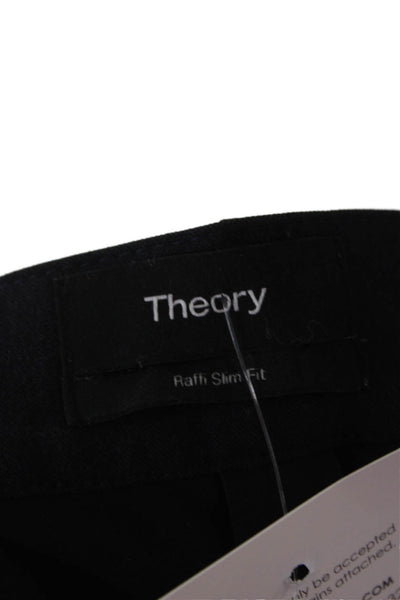 Theory Mens Dress Pants Black Nylon Button Size 36