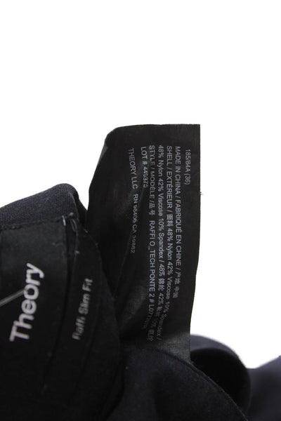 Theory Mens Dress Pants Black Nylon Button Size 36