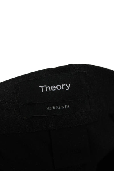 Theory Mens Dress Pants Gray Button Closure 48% Nylon Size 36