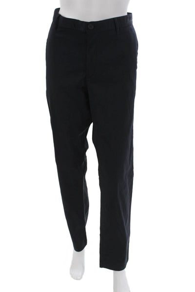 Theory Mens Chino Pants Blue Nylon Button Closure Size 36