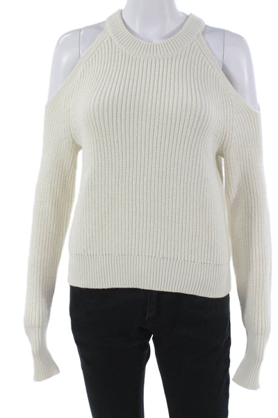 Intermix Womens Pullover Sweater Ivory Cotton Long Sleeve Round Neck Size PP