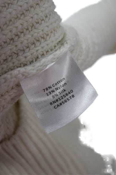 Intermix Womens Pullover Sweater Ivory Cotton Long Sleeve Round Neck Size PP