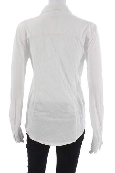 Equipment Femme Womens White Cotton Collared Button-Up Top Size S