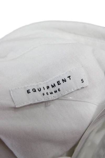 Equipment Femme Womens White Cotton Collared Button-Up Top Size S
