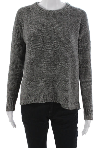 Theory Womens Gray Wool Pullover Sweater Crew Neck Long Sleeve Size S