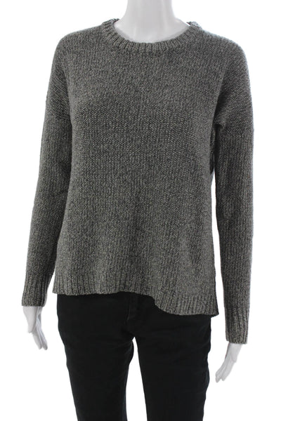 Theory Womens Gray Wool Pullover Sweater Crew Neck Long Sleeve Size S