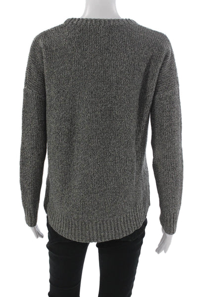 Theory Womens Gray Wool Pullover Sweater Crew Neck Long Sleeve Size S