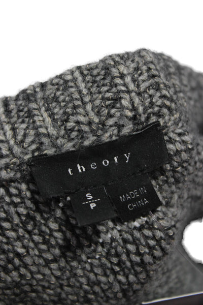 Theory Womens Gray Wool Pullover Sweater Crew Neck Long Sleeve Size S