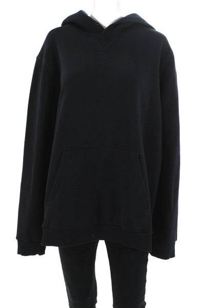 Theory Unisex Adults Pullover Hoodie Black Cotton Long Sleeve Size 2X