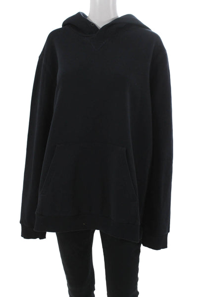 Theory Unisex Adults Pullover Hoodie Black Cotton Long Sleeve Size 2X