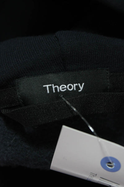 Theory Unisex Adults Pullover Hoodie Black Cotton Long Sleeve Size 2X