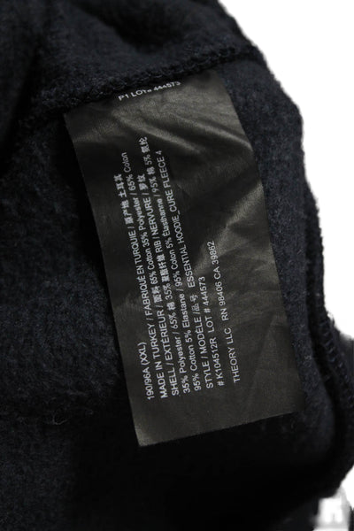 Theory Unisex Adults Pullover Hoodie Black Cotton Long Sleeve Size 2X