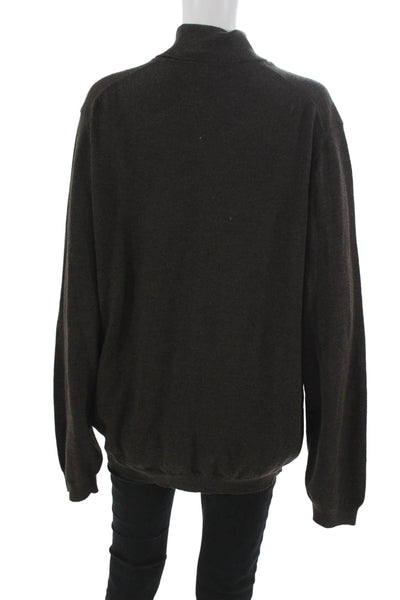 Brooks Mens Turtleneck Merino Wool Pullover Sweater Brown Long Sleeve Size XL