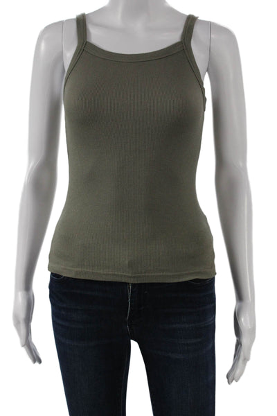 Cotton Citizen Womens Basic Green Scoop Neck Sleeveless Tank Size XS