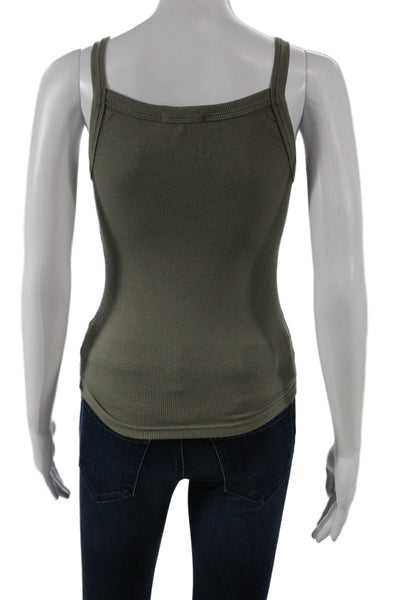 Cotton Citizen Womens Basic Green Scoop Neck Sleeveless Tank Size XS