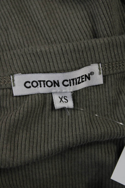 Cotton Citizen Womens Basic Green Scoop Neck Sleeveless Tank Size XS
