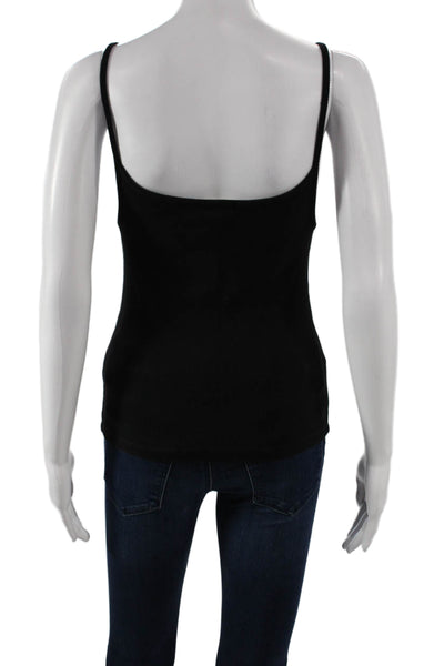 Donni Women Black Cotton Scoop Neck Sleeveless Tank Top Solid Size L