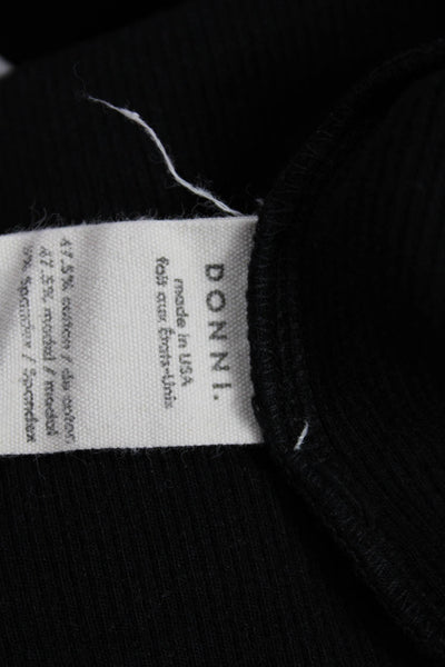 Donni Women Black Cotton Scoop Neck Sleeveless Tank Top Solid Size L