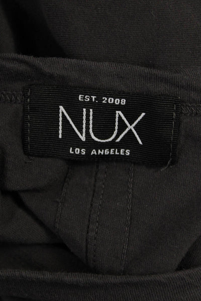 Nux Womens Cropped T-Shirt Gray Pima Cotton Crew Neck Short Sleeve Size S