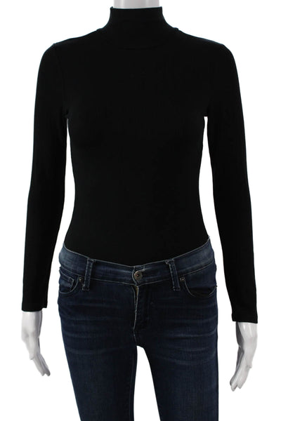 Philanthropy Womens Basic Black Modal Turtleneck Long Sleeve Bodysuit Size S
