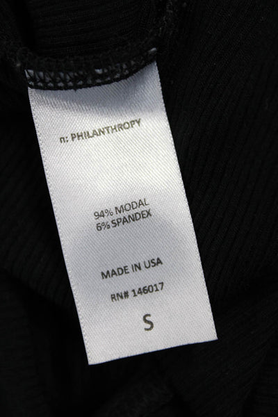 Philanthropy Womens Basic Black Modal Turtleneck Long Sleeve Bodysuit Size S