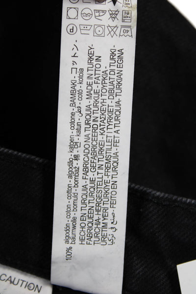 Zara Womens Straight Jeans Black High Rise 30 Inseam Cotton Size 4