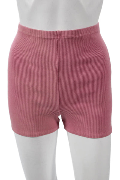 Donni Women Hot Pants Pink Cotton Striped Shorts Size L