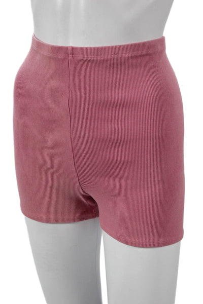 Donni Women Hot Pants Pink Cotton Striped Shorts Size L
