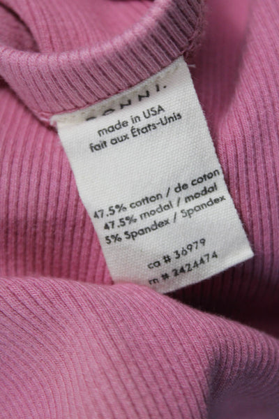Donni Women Hot Pants Pink Cotton Striped Shorts Size L