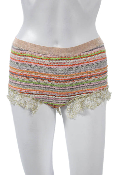 Chio Women Hot Pants Multicolor Cotton Striped Size XS