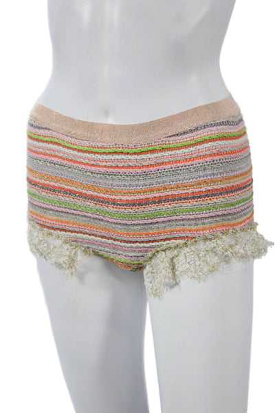 Chio Women Hot Pants Multicolor Cotton Striped Size XS