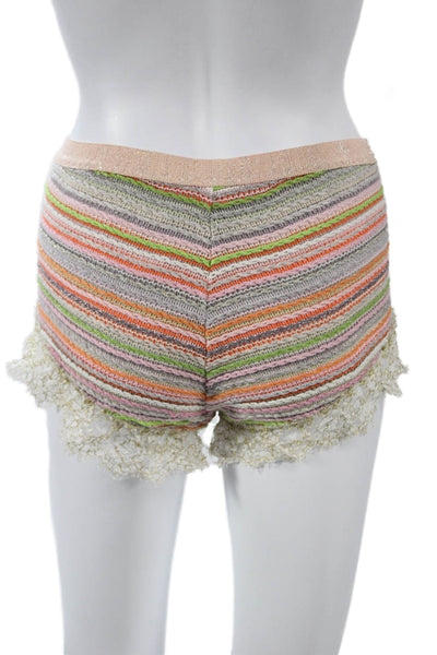 Chio Women Hot Pants Multicolor Cotton Striped Size XS