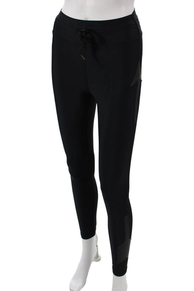 The Upside Womens Compression Leggings Black Drawstring Polyamide Size XS