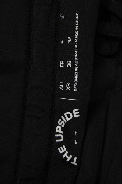 The Upside Womens Compression Leggings Black Drawstring Polyamide Size XS