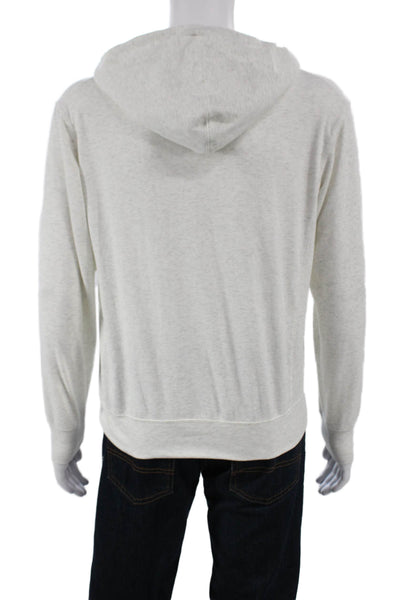 Uniqlo Mens Full Zip Hoodie Gray Cotton Blend Long Sleeve Round Neck Size M