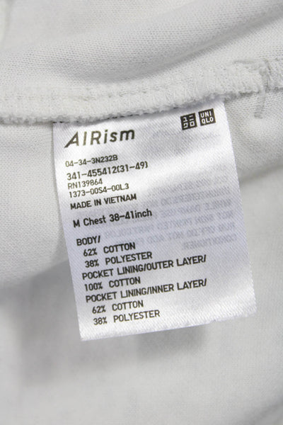 Uniqlo Mens Full Zip Hoodie Gray Cotton Blend Long Sleeve Round Neck Size M