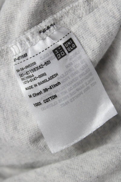 Uniqlo Mens Gray Cotton Crew Neck T-Shirt Short Sleeve Size M