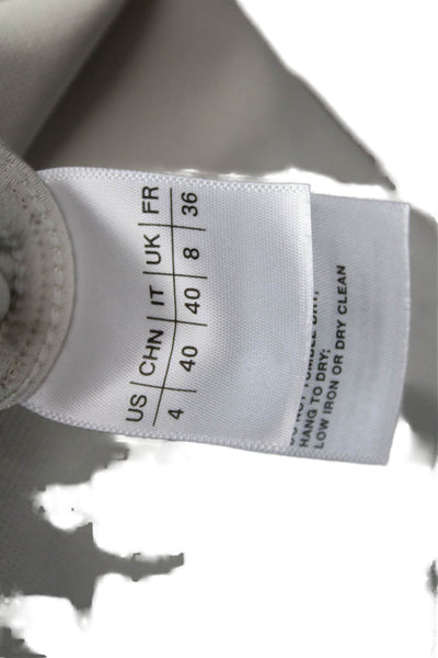 Lafayette 148 New York Womens Ankle Pants Beige Button Closure Size 4